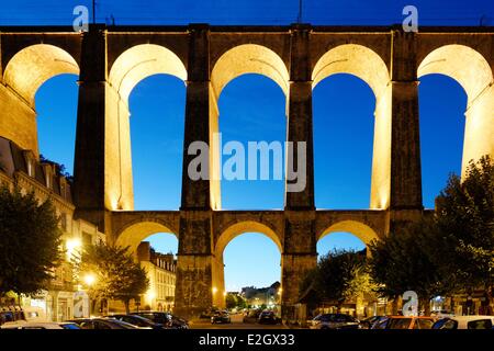 Finistere Morlaix place des Otages viaduc Banque D'Images