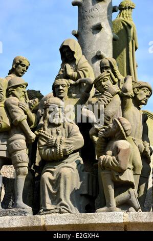 Finistere arrêter sur Chemin de Saint Jacques Plougonven enclos paroissial et calvaire Banque D'Images