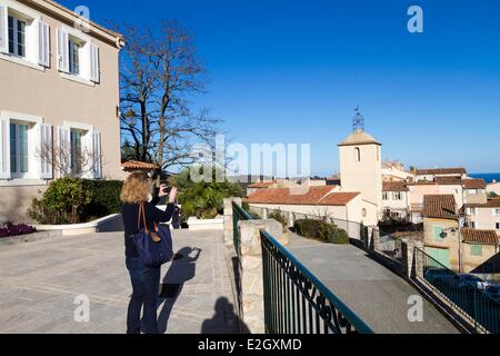 France Var saint tropez Ramatuelle vu par l'église place de l'hôtel de ville Banque D'Images