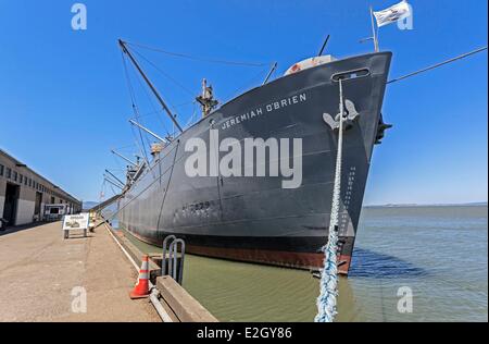 États-unis Californie San Francisco Fisherman's Wharf World War II Liberty Ship SS Jeremiah O'Brien Monument historique préservé comme un mémorial et musée de San Francisco Maritime National Park Association Banque D'Images