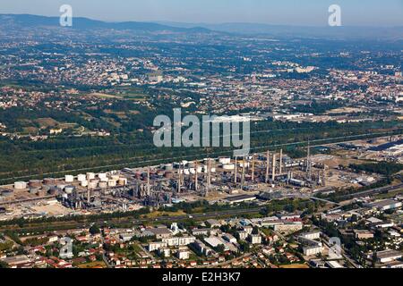 Total France Rhone raffinerie à Feyzin (vue aérienne) Banque D'Images