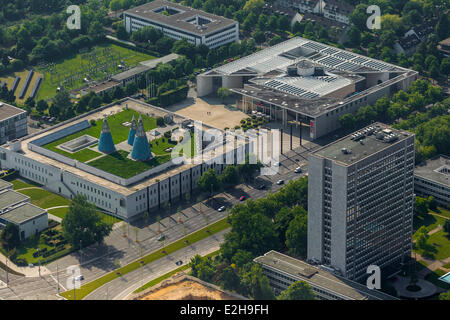 L'Art et Hall d'exposition de la République fédérale d'Allemagne, Bundeskunsthalle, vue aérienne, Bonn, Rhénanie Banque D'Images