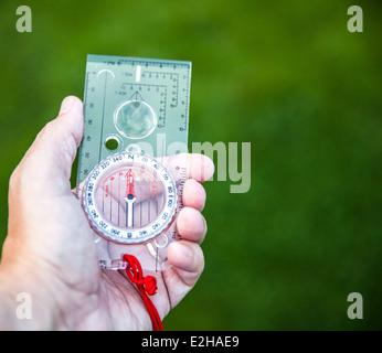 Photo de la course d'orientation boussole sur string Banque D'Images