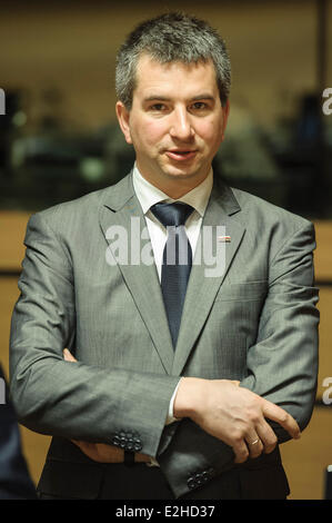 Luxembourg, Luxembourg, Lux. 20 Juin, 2014. Le ministre des Finances polonais Mateusz Szczurek durant la réunion des ministres des finances du Conseil ECOFIN au Conseil européen à Luxembourg le siège de crédit : Wiktor Dabkowski 20.06.2014/ZUMAPRESS.com/Alamy Live News Banque D'Images