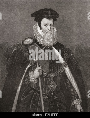 William Cecil, 1er baron Burghley, également l'épeautre Burleigh, 1520 -1598. D'État anglais, conseiller en chef de la Reine Elizabeth I Banque D'Images