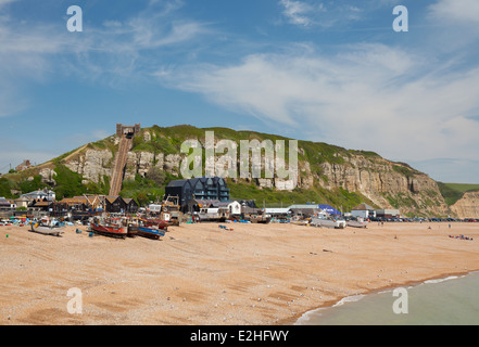 Plage de Hastings, East Sussex, England, UK Banque D'Images