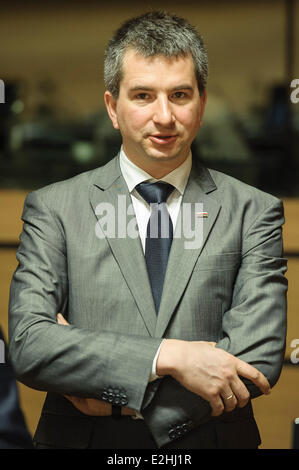 Le Luxembourg. 20 Juin, 2014. Le ministre des Finances polonais Mateusz Szczurek durant la réunion des ministres des finances du Conseil ECOFIN au Conseil européen siège à Luxembourg. Photo : afp/Alamy Live News Banque D'Images