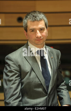 Le Luxembourg. 20 Juin, 2014. Le ministre des Finances polonais Mateusz Szczurek durant la réunion des ministres des finances du Conseil ECOFIN au Conseil européen siège à Luxembourg. Photo : afp/Alamy Live News Banque D'Images