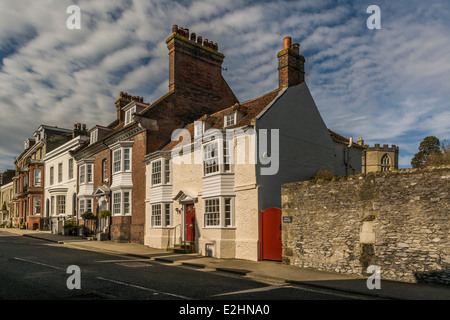 Partie de Maltravers Street, Arundel, Sussex de l'Ouest, le sud de l'Angleterre. Banque D'Images