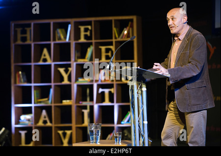 Jim Al-Khalili physicien théorique donnant de la "Conférence" à la BHA Hay Festival 2014 Banque D'Images