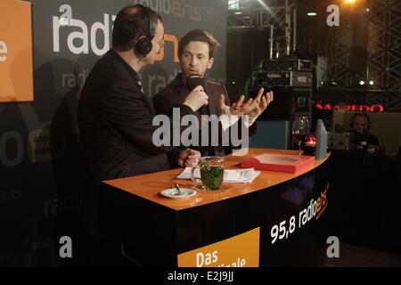 Knut Elstermann et Franz Dinda à radio eins RBB allemand montrent Berlinale Nighttalk au 63e Festival International du Film de Berlin (Berlinale) - au cinéma au Cinemaxx Potsdamer Platz à Mitte. Où : Berlin, Allemagne Quand : 13 févr. 2013 Banque D'Images