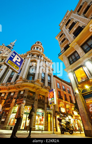 Canalejas square par le coucher du soleil. Madrid. Espagne Banque D'Images