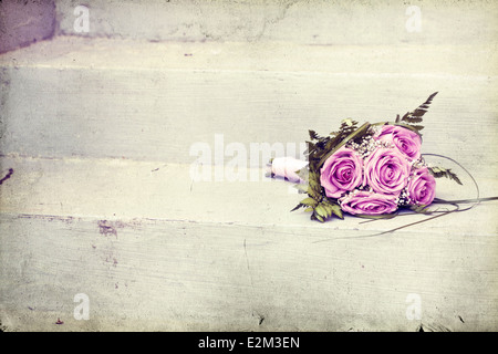 Mariage bouquet de roses roses Banque D'Images