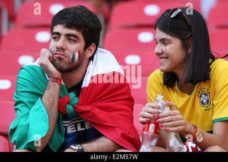 Arena Pernambuco Recife, Brésil : , 20 juin 2014. Football / Soccer : Brésil Coupe du Monde 2014 Coupe du Monde Brésil Groupe D. 2014 : deuxième match Groupe D : Costa Rica contre l'Italie dans la région de Recife Arena Pernambuco , déception des fans italiens Banque D'Images