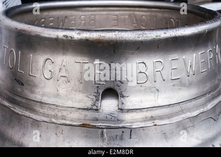 Libre du libellé sur un baril de bière brasserie Tollgate Banque D'Images