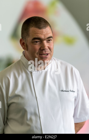 Nathan Outlaw est le propriétaire de 5 restaurants étoilés au Michelin, y compris double lieu de fruits de mer Restaurant Nathan Outlaw Banque D'Images