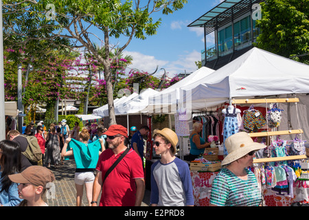 Brisbane Australie,Queensland Southbank Parklands,Stanley Street Plaza,marché du samedi,shopping shopper shoppers shopping magasins marché Banque D'Images