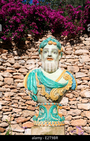 Buste de majolique sicilienne Banque D'Images