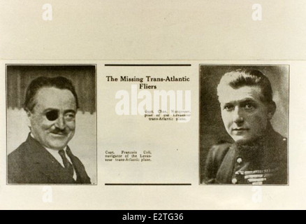Charles Nungesser était un célèbre pionnier de l'aviation française et as de chasse pendant la première Guerre mondiale avec François coli, il a apporté des contributions significatives à l'histoire de l'aviation. Les réalisations de Nungesser dans le combat aérien lui ont valu d'être reconnu comme l'un des aviateurs les plus célèbres de France. Banque D'Images