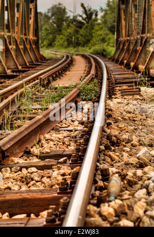 Les voies de chemin de fer sur le pont Banque D'Images