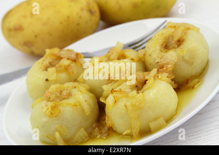 Boulettes de pommes de terre, Close up Banque D'Images