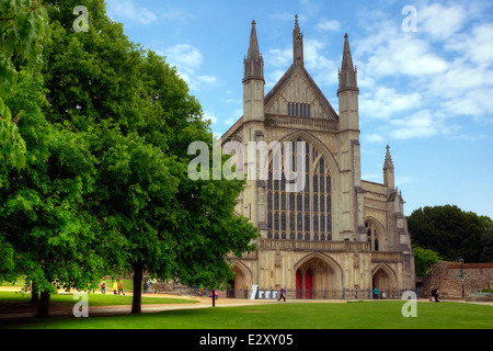 La cathédrale de Winchester, Winchester, Hampshire, Angleterre, Royaume-Uni Banque D'Images