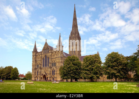 La cathédrale de Salisbury, Salisbury, Wiltshire, Angleterre, Royaume-Uni Banque D'Images