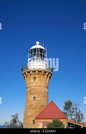 Phare historique en grès de Barrenjoey, ouvert en 19th siècle, sur le promontoire de barrenjoey à Palm Beach, Sydney, Nouvelle-Galles du Sud, Australie Banque D'Images