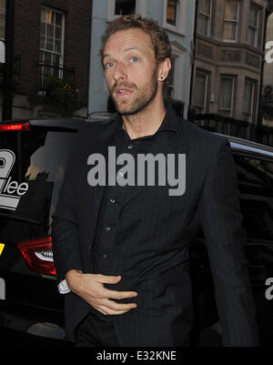 Les célébrités l'arrivée ou au départ des clubs membres Mark's à Mayfair pour un dîner privé. Avec : Chris Martin Où : London, Royaume-Uni Quand : 21 mai 2013 Banque D'Images