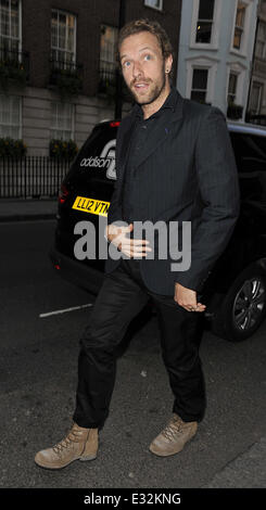 Les célébrités l'arrivée ou au départ des clubs membres Mark's à Mayfair pour un dîner privé. Avec : Chris Martin Où : London, Royaume-Uni Quand : 21 mai 2013 Banque D'Images