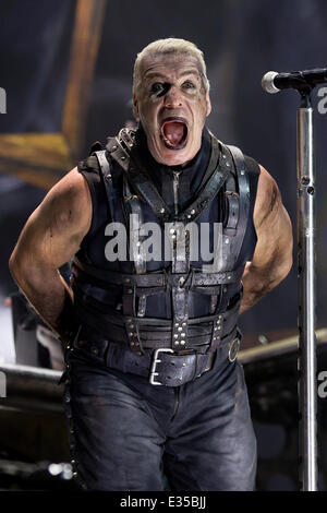 Rammstein en concert à Bravalla auteur mettant en vedette : Till Lindemann Où : Norrkoping, Suède Quand : 27 Juin 2013 Banque D'Images