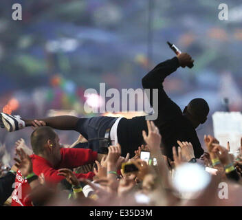 Le festival de Glastonbury 2013 - Jour 1 - Performances avec Dizzee Rascal : où : Glastonbury, Royaume-Uni Quand : 28 Juin 2013 Banque D'Images