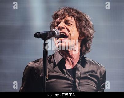 Le festival de Glastonbury 2013 - Jour 2 - Performances Avec : Mick Jagger, Rolling Stones Où : Glastonbury, Royaume-Uni W Banque D'Images