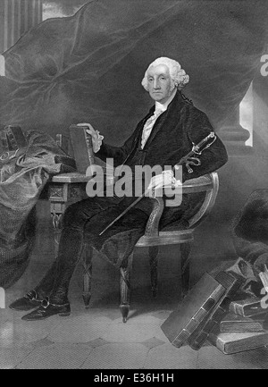 Portrait de George Washington, 1732 - 1799, le premier président des États-Unis d'Amérique, Banque D'Images