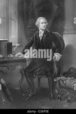 Alexander Hamilton, en 1757 ou 1755 à 1804, un politicien et un des pères fondateurs des États-Unis, Banque D'Images