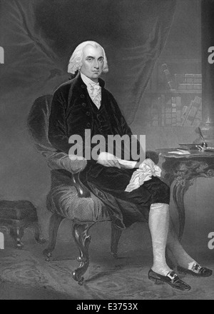 Portrait de James Madison, 1751 - 1836, quatrième président des États-Unis d'Amérique entre 1809 et 1817 Banque D'Images