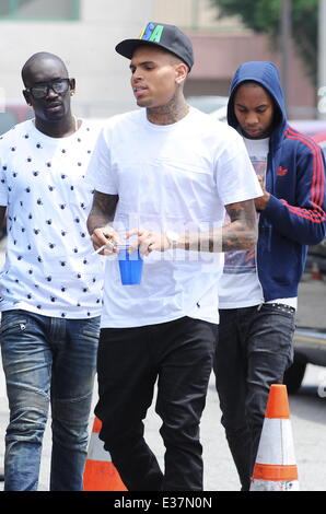 Chanteur Chris Brown le tournage de son dernier film 'Love Plus' à Hollywood avec : Chris Brown Où : Hollywood, CA, United States Quand : 02 août 2013 Banque D'Images