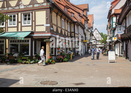 Vieille ville Mauernstrasse / Piltzergasse, Celle, Basse-Saxe, Allemagne Banque D'Images