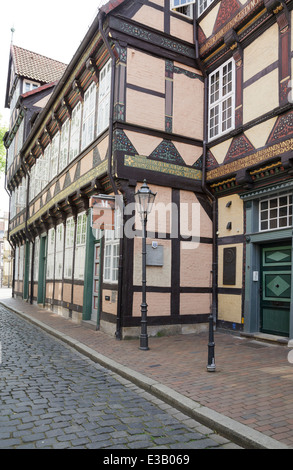 Bâtiment à ossature bois sur Kalandgasse, ancienne école latine, Celle, Basse-Saxe, Allemagne Banque D'Images