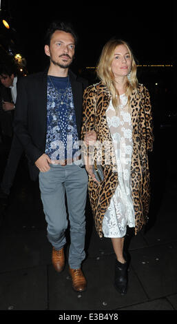 London Fashion Week SS14 - Vogue Dîner à Balthazar - Arrivées en vedette : Sienna Miller,MATHEW WILLIAMSON Où : Londres, Unité Banque D'Images