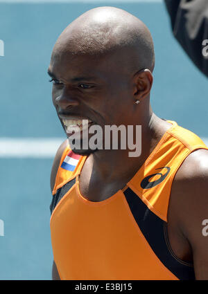 Braunschweig, Allemagne. 22 Juin, 2014. Pays-bas' Churandy Martina vu au cours de la Men's 200 m course à l'Europe d'athlétisme Championnats d'équipe dans l'Eintracht Stadion à Braunschweig, Allemagne, 22 juin 2014. Photo : Peter Steffen/dpa/Alamy Live News Banque D'Images