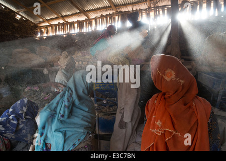 Moulin à farine Awra Amba village idéologique. Le nord de l'Éthiopie. Banque D'Images