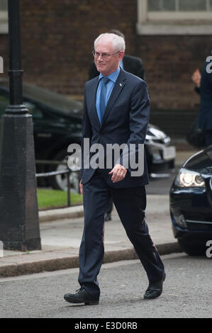 Londres, Royaume-Uni. 23 Juin, 2014. Le Premier ministre britannique David Cameron (non représenté) accueille le président du Conseil européen, Herman Van Rompuy, au 10 Downing Street, le lundi 23 juin 2014. Credit : Heloise/Alamy Live News Banque D'Images