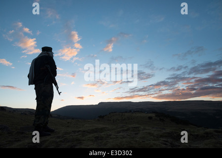 Abyss Geech.Trecking dans le parc national des montagnes du Simien. Le nord de l'Éthiopie. Banque D'Images