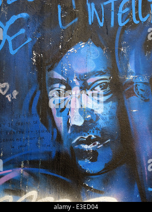 Graffiti sur le mur de la maison de Serge Gainsbourg, rue de Verneuil Paris,France,rive gauche Banque D'Images