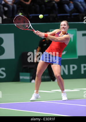 TEB BNP Paribas WTA Championships JOUR 1 match entre Serena Williams et Angelique Kerber des USA de l'Allemagne à la Sinan Erdem Dome le 22 octobre 2013 à Istanbul, Turquie. Sur la photo : Angelique Kerber de l'Allemagne. Où : Istanbul, Turquie Quand : 22 Oct 2013 Banque D'Images