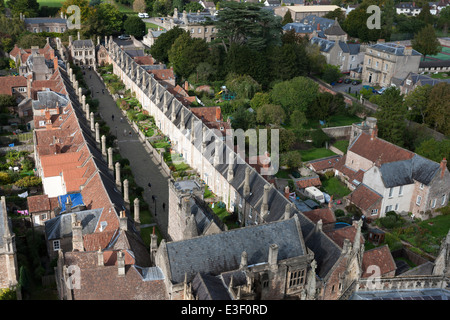 Le vicaire Fermer vu du haut de la cathédrale de Wells, Wells, Somerset Banque D'Images