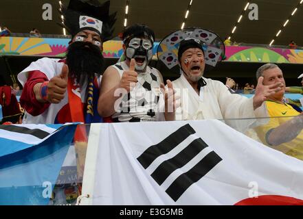 Cuiaba, Brésil. 17 Juin, 2014. Des fans de la Corée du Sud (KOR) Football/soccer Coupe du Monde : Brésil 2014 Groupe H match entre la Russie 1-1 la Corée du Sud dans la région de Arena Pantanal Cuiaba, Brésil . © CHANSON Seak-In/AFLO/Alamy Live News Banque D'Images