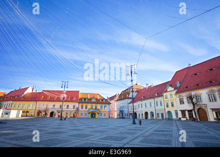 Piata Mare (Grande Place) à Sibiu, Roumanie Banque D'Images