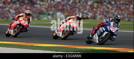 Moto2 GP Valence - avec la participation de Jorge Lorenzo, Dani Pedrosa,Marc MARQUEZ Où : Valence, Espagne Quand : 10 Nov 2013 Banque D'Images